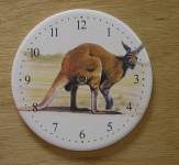 Red Kangaroo Clock Tile