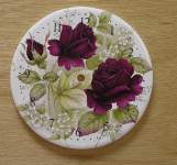 Burgundy Rose Clock Tile