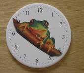 Green Tree Frog Clock Tile