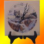 Siberian Tiger Square Tile Clock