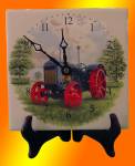 Tractor Square Tile Clock