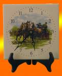 Stage Coach Square Tile Clock