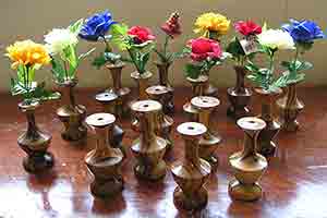 Vases hand turned by nine year old Thomas Day